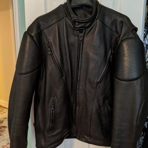 Men's leather motorcycle jacket